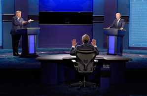 A presidential debate between Joe Biden and Donald Trump.