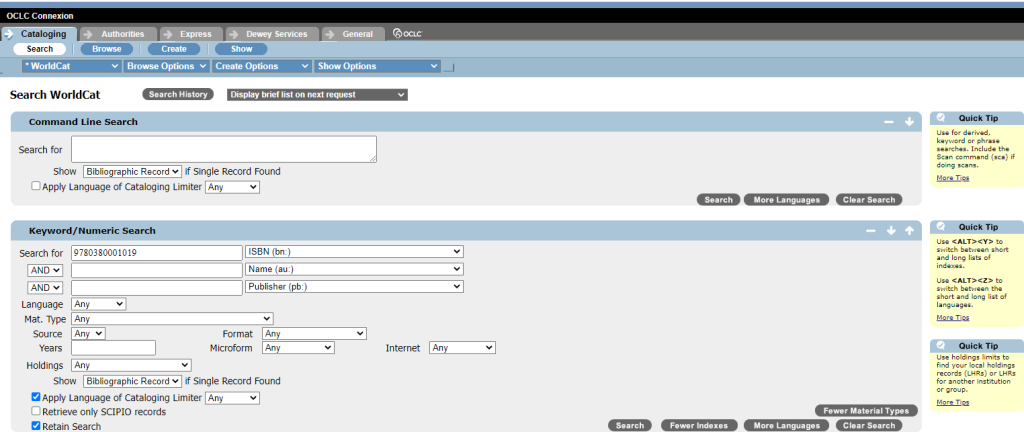 using-oclc-connexion-cataloging-with-marc-rda-and-classification-systems